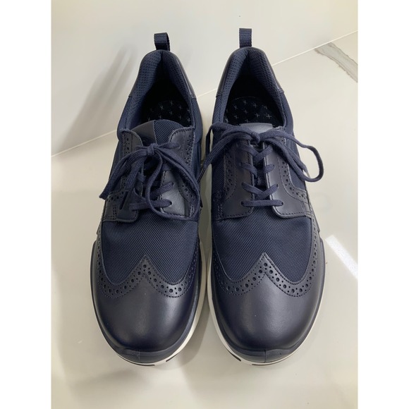Men\'s ECCO Biom brogue sneakers 8.5 Navy & Black Wingtip New main image 8